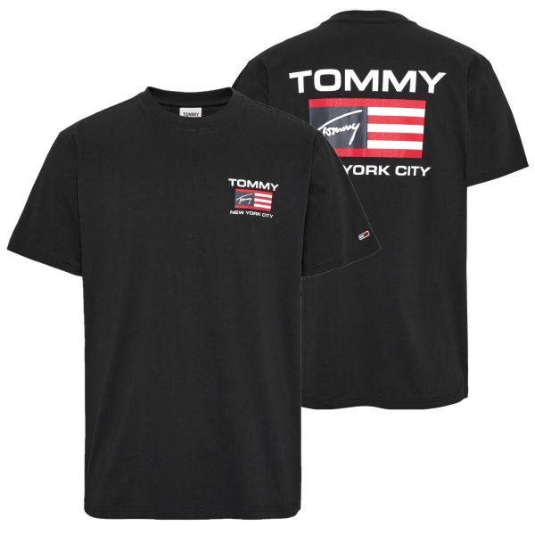 Tommy Jeans Athletic Flag T-shirt Zwart