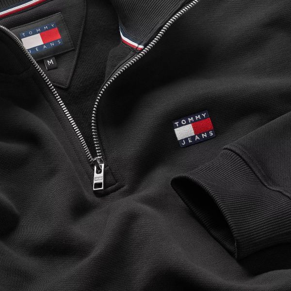 Tommy Jeans Badge Half Zip Sweater Zwart