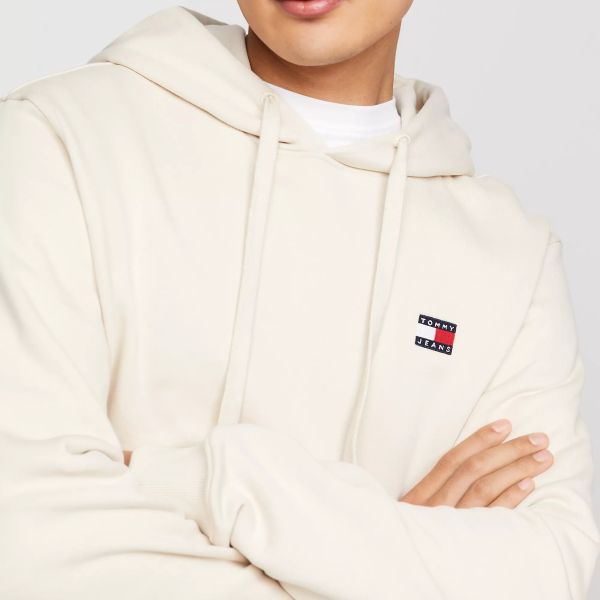 Tommy Jeans Badge Hoodie Off White