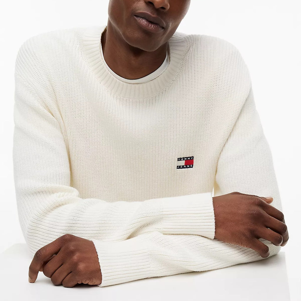 Tommy Jeans Badge Knit Sweater Off White