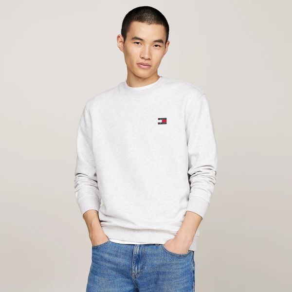 Tommy Jeans Badge Sweater Licht Grijs