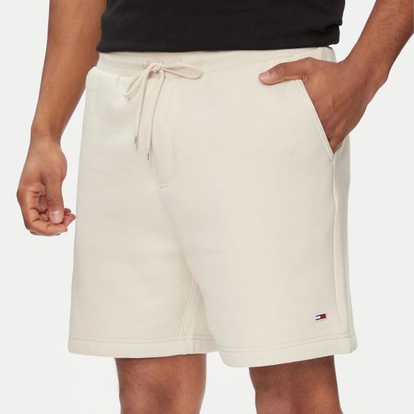 Tommy Jeans Beach Fleece Korte Broek Off White