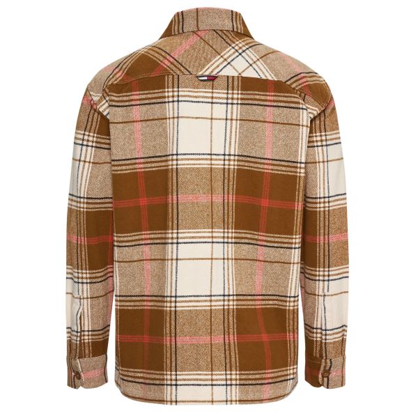 Tommy Jeans Brushed Checked Overshirt Bruin