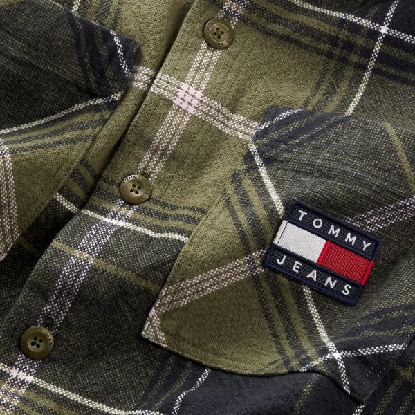 Tommy Jeans Brushed Checked Overshirt Donker Groen