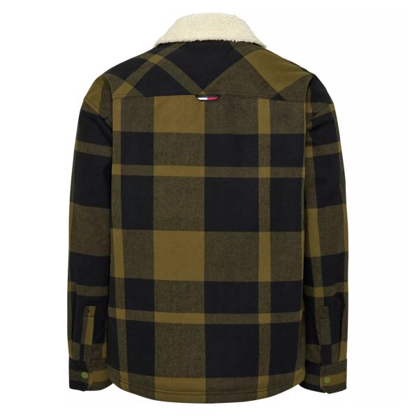 Tommy Jeans Checked Sherpa Lined Overshirt Donker Groen