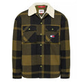 Tommy Jeans Checked Sherpa Lined Overshirt Donker Groen