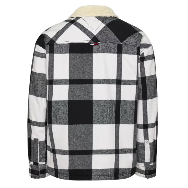 Tommy Jeans Checked Sherpa Lined Overshirt Zwart