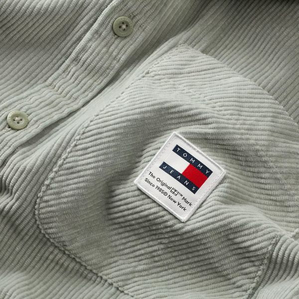 Tommy Jeans Chunky Corduroy Overshirt Licht Groen