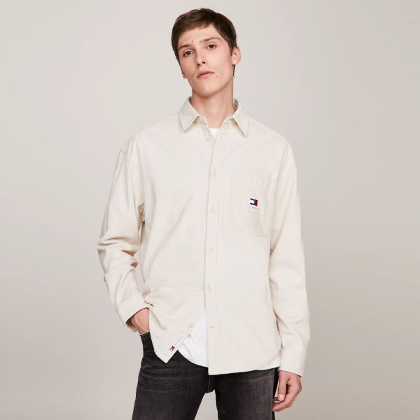 Tommy Jeans Chunky Corduroy Overshirt Off White