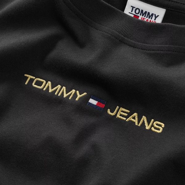 Tommy Jeans Classic Gold Linear T-shirt Zwart