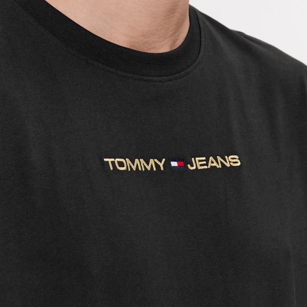Tommy Jeans Classic Gold Linear T-shirt Zwart
