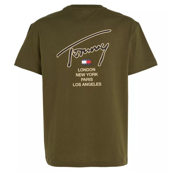 Tommy Jeans Classic Gold Signature T-shirt Donker Groen