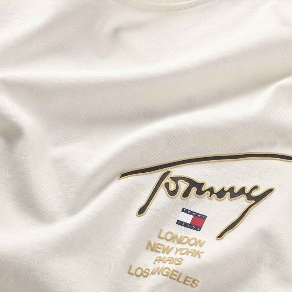 Tommy Jeans Classic Gold Signature T-shirt Off White