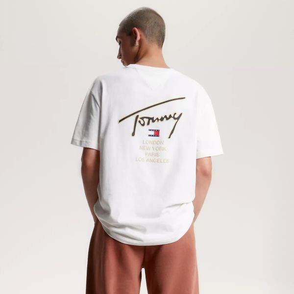 Tommy Jeans Classic Gold Signature T-shirt Off White
