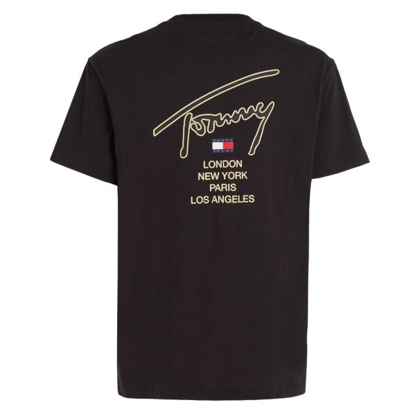 Tommy Jeans Classic Gold Signature T-shirt Zwart