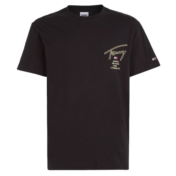 Tommy Jeans Classic Gold Signature T-shirt Zwart