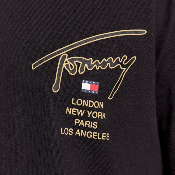 Tommy Jeans Classic Gold Signature T-shirt Zwart