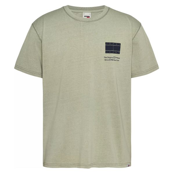Tommy Jeans Essential CB Flag T-shirt Licht Groen