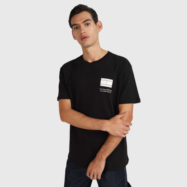 Tommy Jeans Essential CB Flag T-shirt Zwart
