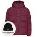 tommy jeans essential down puffer bordeaux