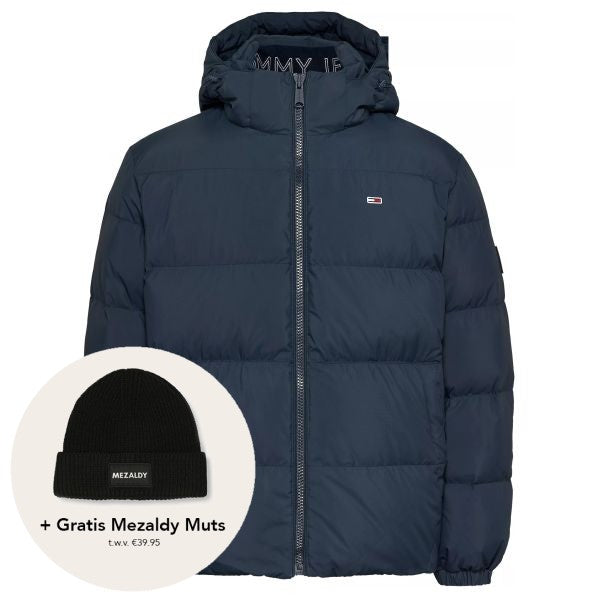 tommy jeans essential down puffer navy