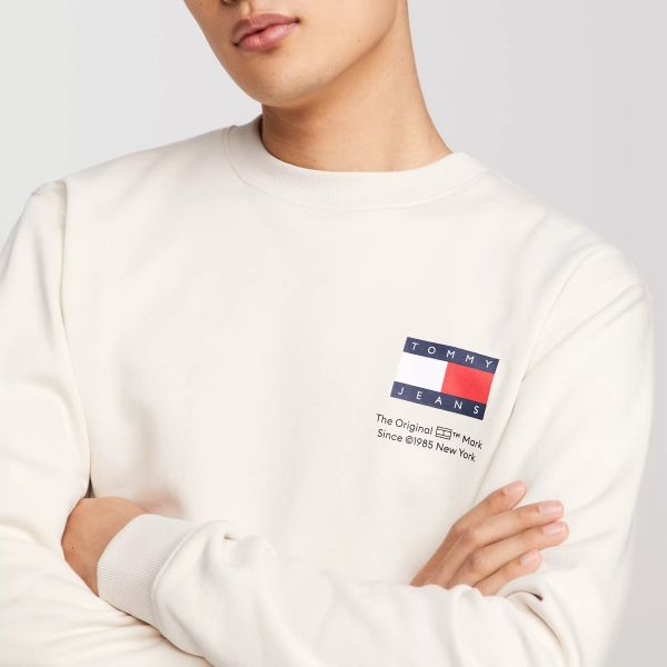 Tommy Jeans Essential Flag Sweater Off White