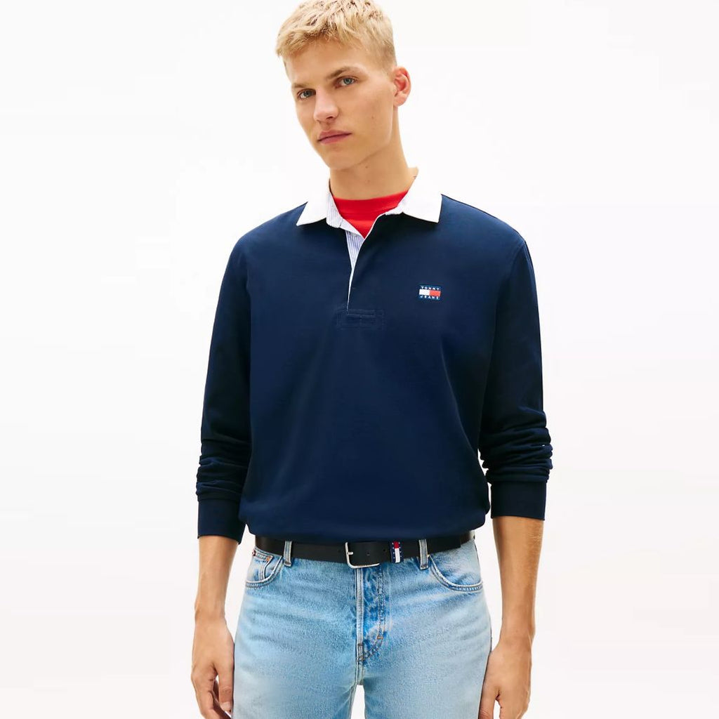 Tommy Jeans Essential Rugby Longsleeve Polo Navy