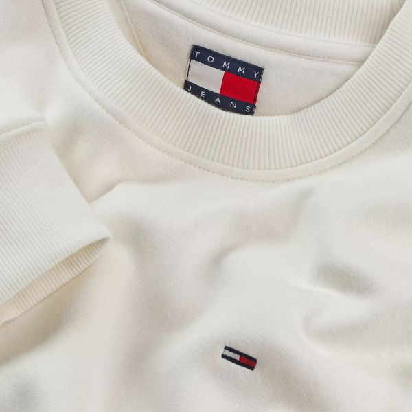 Tommy Jeans Flag Sweater Wit