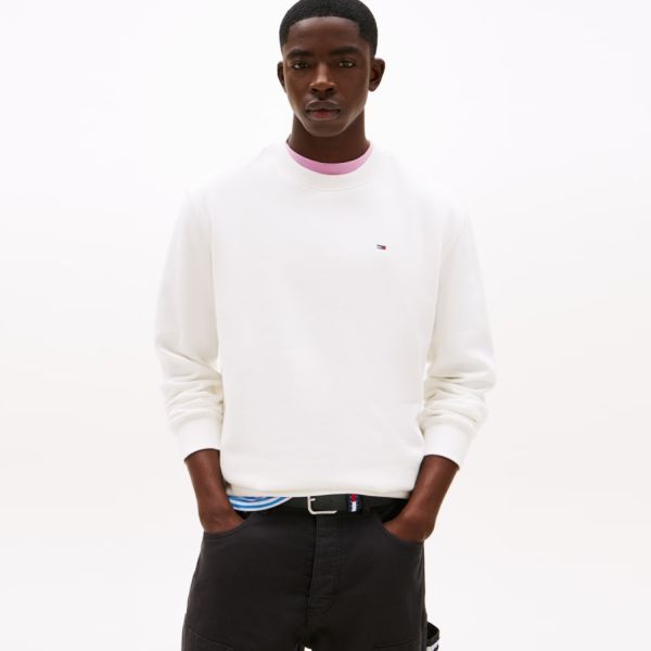Tommy Jeans Flag Sweater Wit