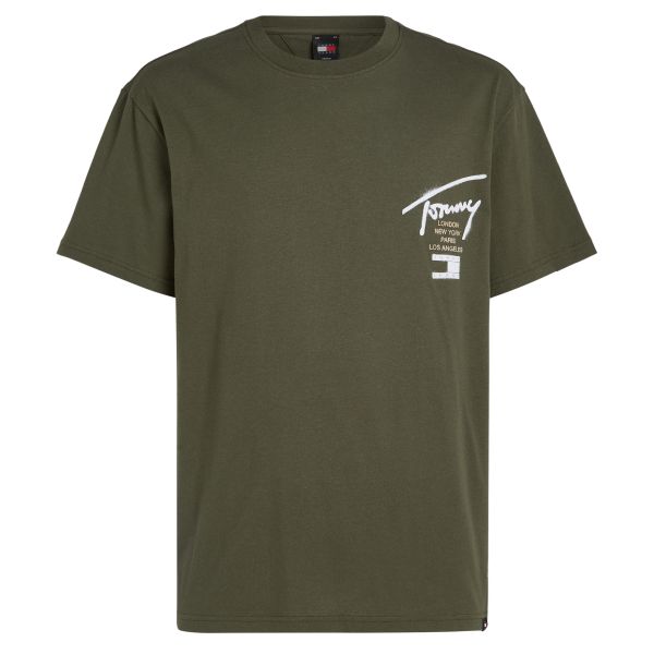 Tommy Jeans Graffiti Signature T-shirt Groen
