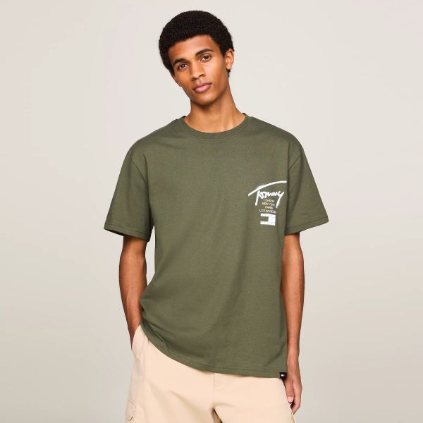 Tommy Jeans Graffiti Signature T-shirt Groen