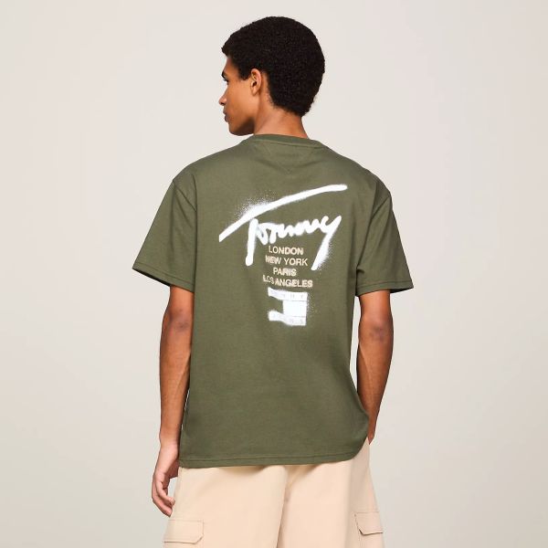 Tommy Jeans Graffiti Signature T-shirt Groen