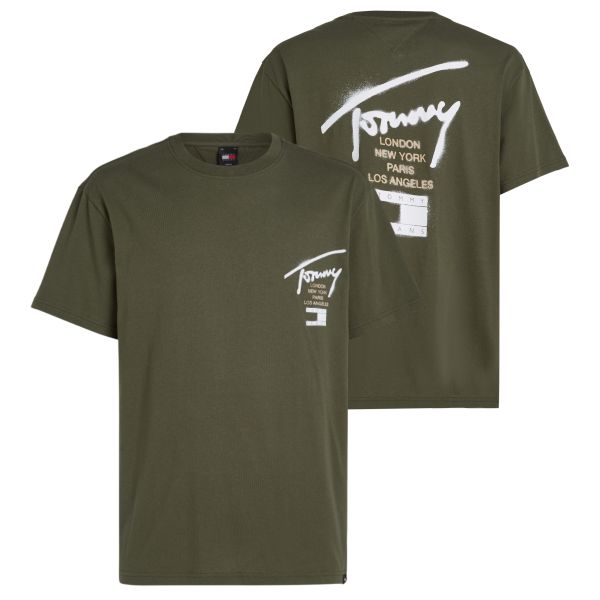 Tommy Jeans Graffiti Signature T-shirt Groen