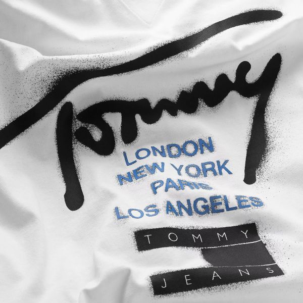 Tommy Jeans Graffiti Signature T-shirt Wit