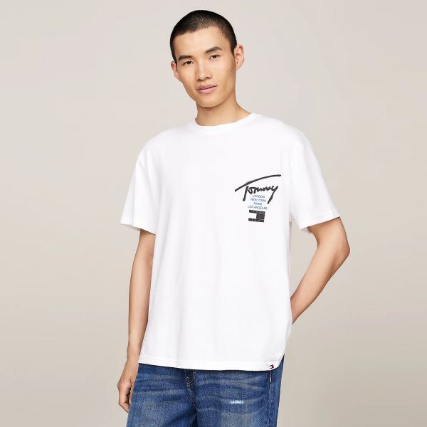 Tommy Jeans Graffiti Signature T-shirt Wit