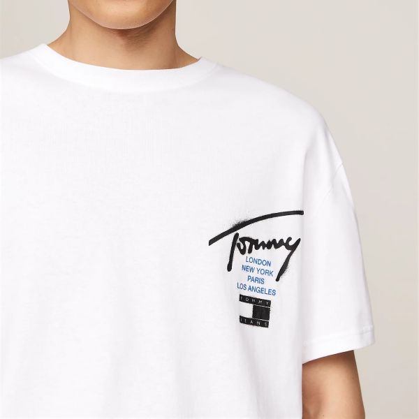 Tommy Jeans Graffiti Signature T-shirt Wit