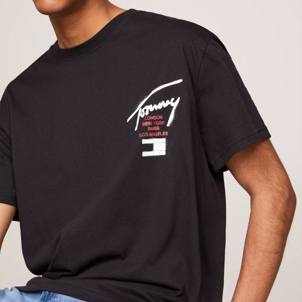 Tommy Jeans Graffiti Signature T-shirt Zwart