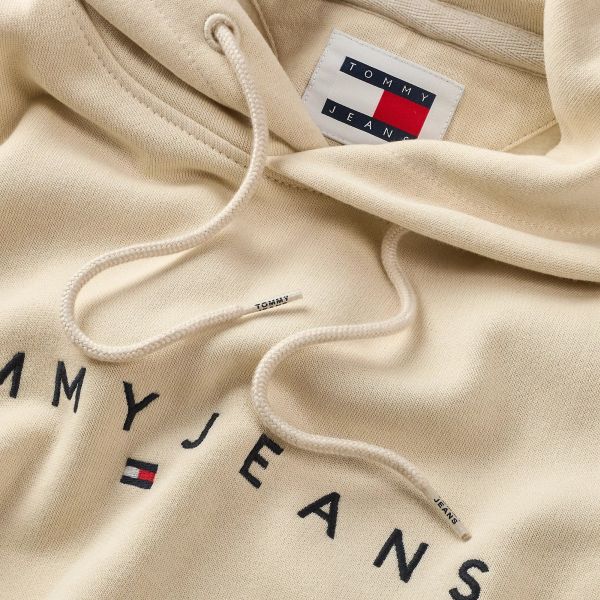 Tommy Jeans Linear Logo Hoodie Beige