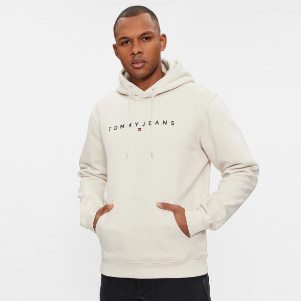 Tommy Jeans Linear Logo Hoodie Beige