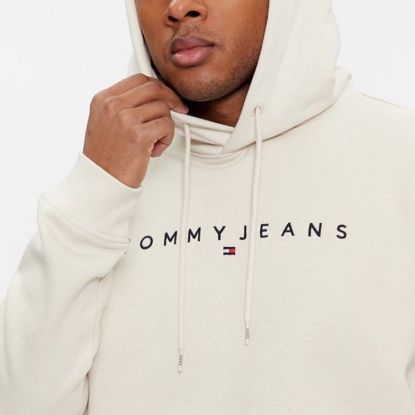 Tommy Jeans Linear Logo Hoodie Beige