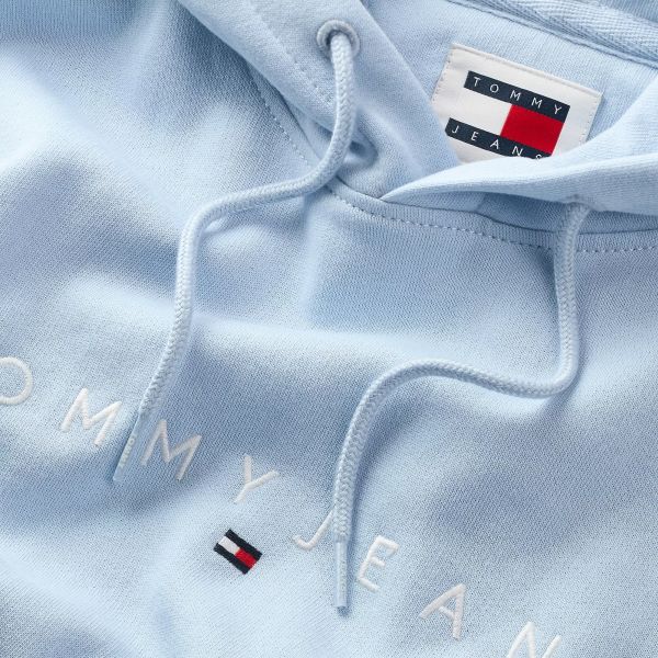 Tommy Jeans Linear Logo Hoodie Licht Blauw