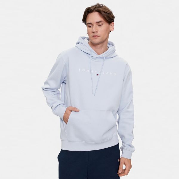 Tommy Jeans Linear Logo Hoodie Licht Blauw