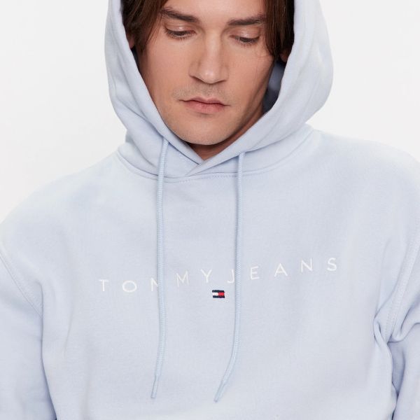 Tommy Jeans Linear Logo Hoodie Licht Blauw