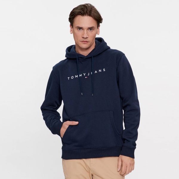 Tommy Jeans Linear Logo Hoodie Navy