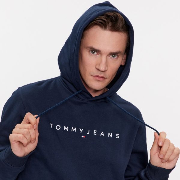 Tommy Jeans Linear Logo Hoodie Navy