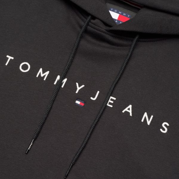 Tommy Jeans Linear Logo Hoodie Zwart