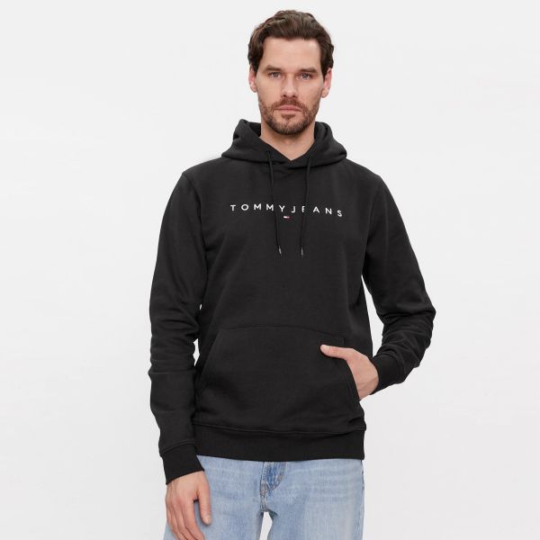 Tommy Jeans Linear Logo Hoodie Zwart
