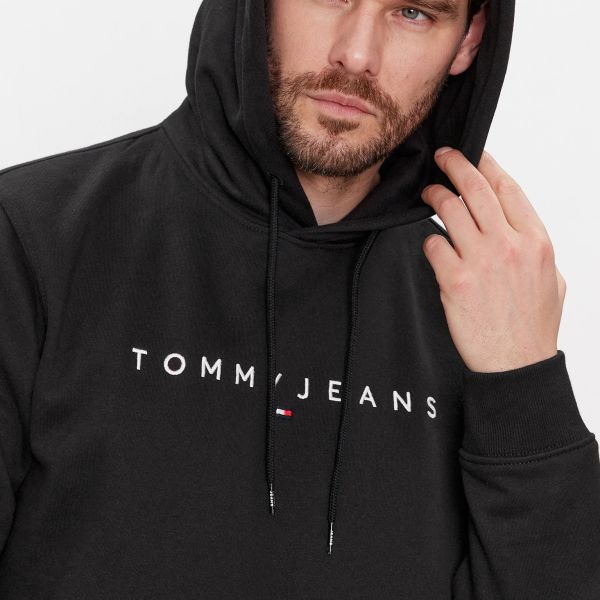 Tommy Jeans Linear Logo Hoodie Zwart