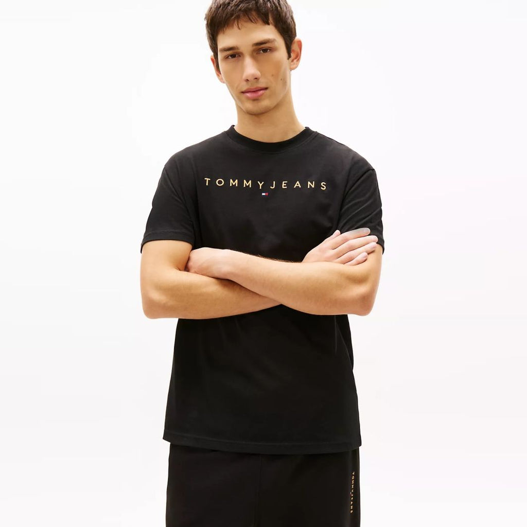 Tommy Jeans Linear Logo T-shirt Zwart