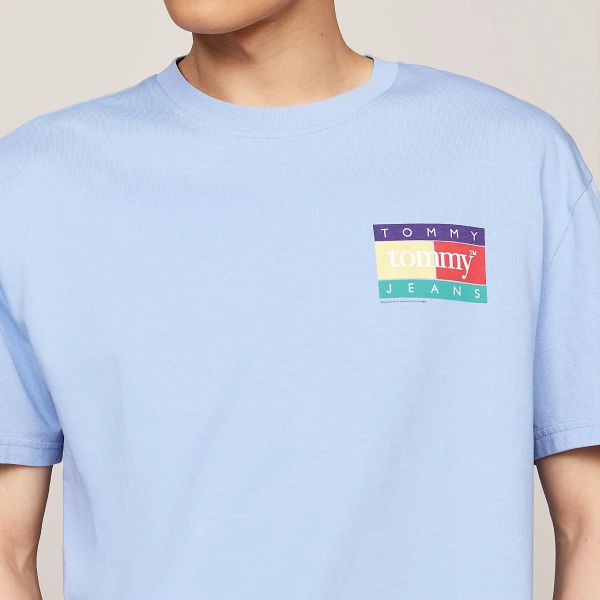 Tommy Jeans Pop Color Flag T-shirt Licht Blauw